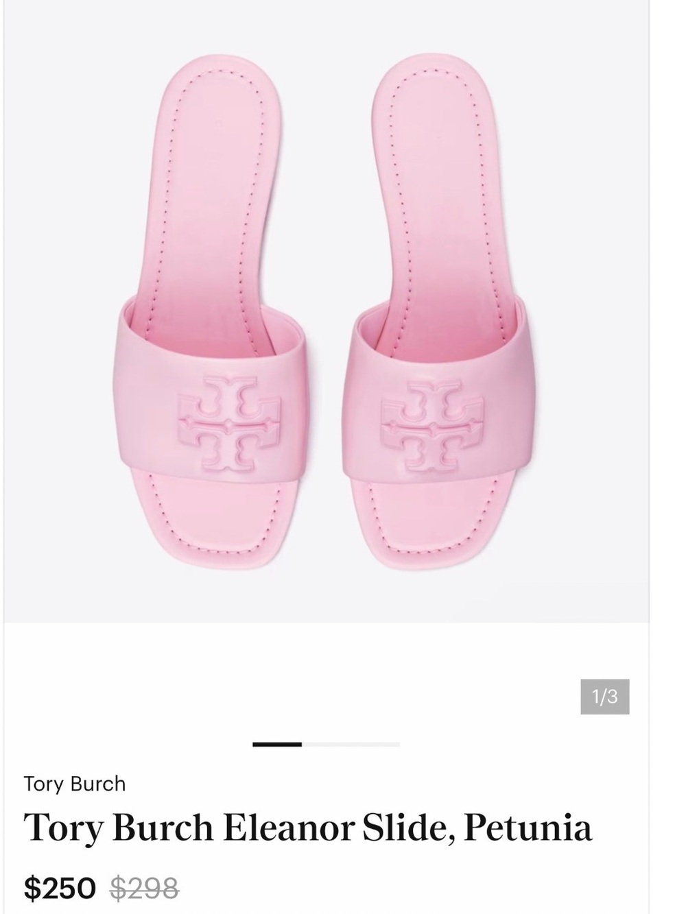 Tory Burch Eleanor Slide Sandals in Light Pink Size 9M. Brand New.